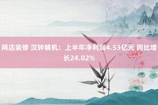 网店装修 汉钟精机：上半年净利润4.53亿元 同比增长24.02%