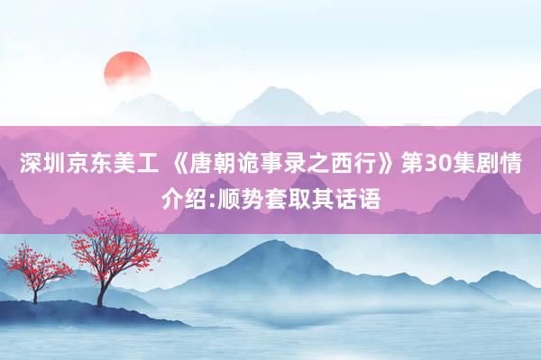 深圳京东美工 《唐朝诡事录之西行》第30集剧情介绍:顺势套取其话语