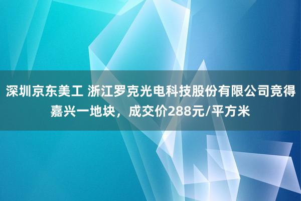 深圳京东美工 浙江罗克光电科技股份有限公司竞得嘉兴一地块，成交价288元/平方米