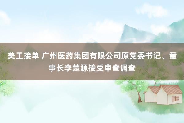 美工接单 广州医药集团有限公司原党委书记、董事长李楚源接受审查调查