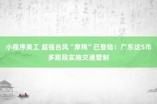 小程序美工 超强台风“摩羯”已登陆！广东这5市多路段实施交通管制