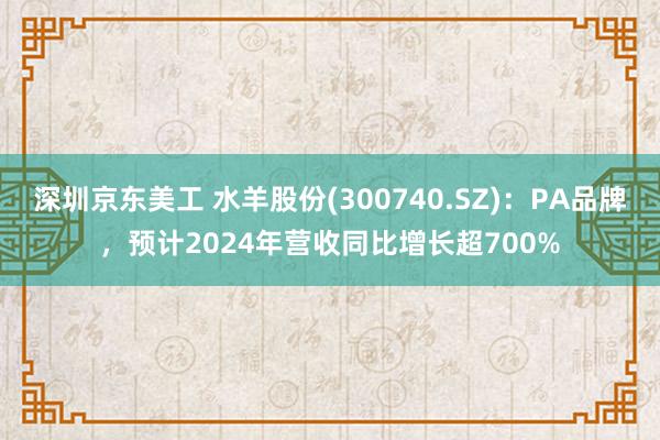 深圳京东美工 水羊股份(300740.SZ)：PA品牌，预计2024年营收同比增长超700%